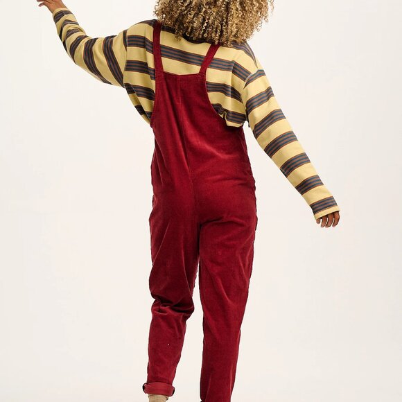 Lucy & Yak Original Corduroy Dungarees Overalls Organic Cotton Maroon - Picture 5 of 12